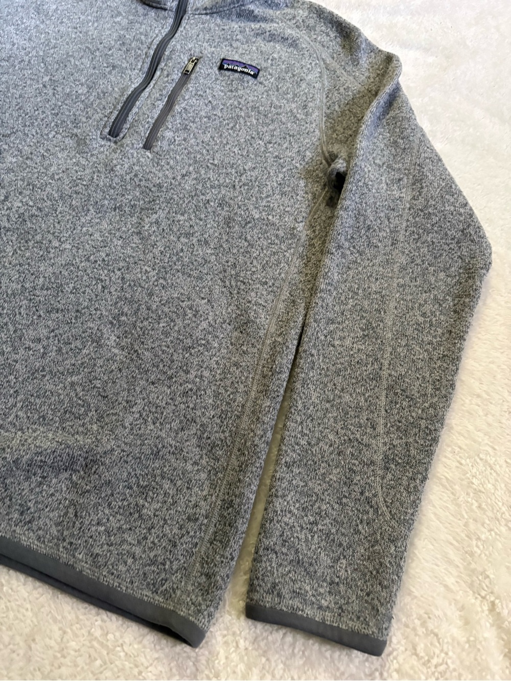 Patagonia Better Sweater Men’s Large Heather Grey Half Zip Fleece Jacket - Picture 4 of 9
